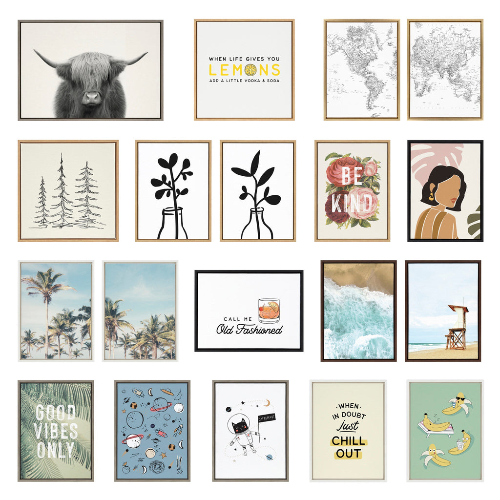 Sylvie Hey Dude Highland Cow Framed Linen Canvas by The Creative Bunch Studio